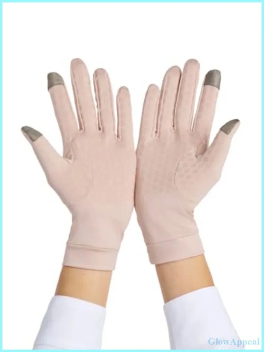UPF 50+ Full Finger Sun Gloves Touchscreen Silicone Grip Lightweight